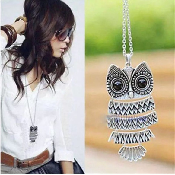 Cute Long Chain Owl Necklace N4 - Picture 2 of 4